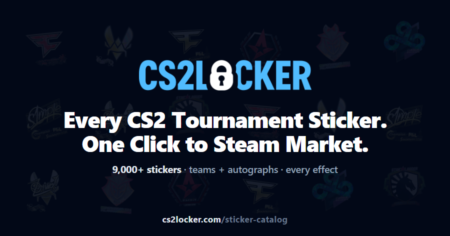 CS2 Steam Craft Searcher – Browse Every Tournament Sticker, One Click ...
